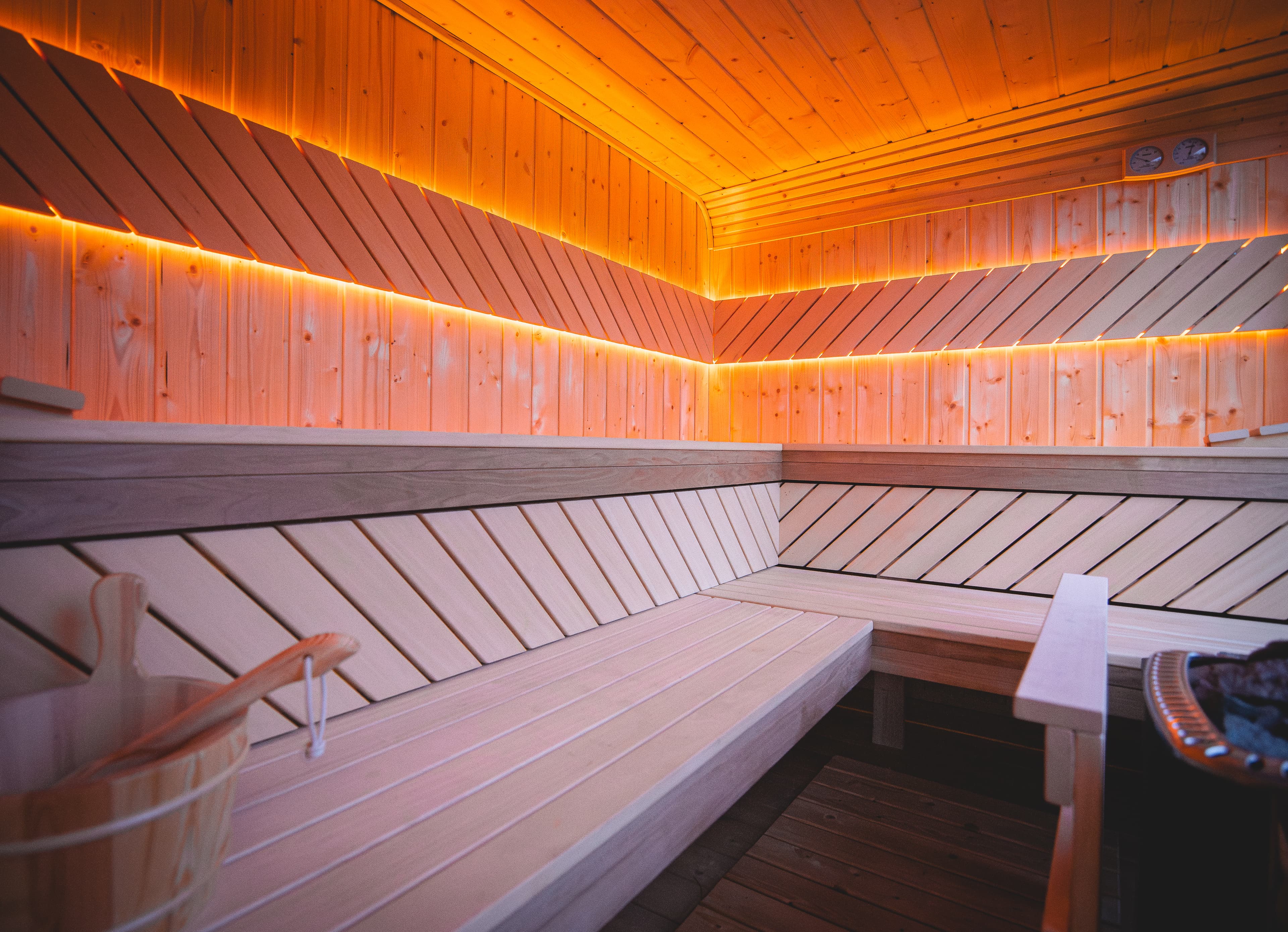Sauna zewnętrzna z widokiem